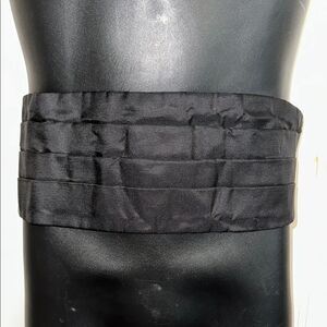 Vintage Black Satin Men's Cummerbund - adjustable from 28” to 48”